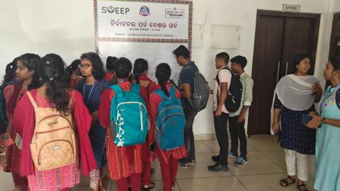 Reaching out to the new voters through SVEEP at Sambalpur University